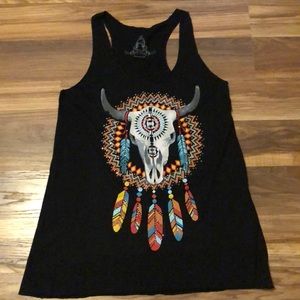 Racer back skull tank